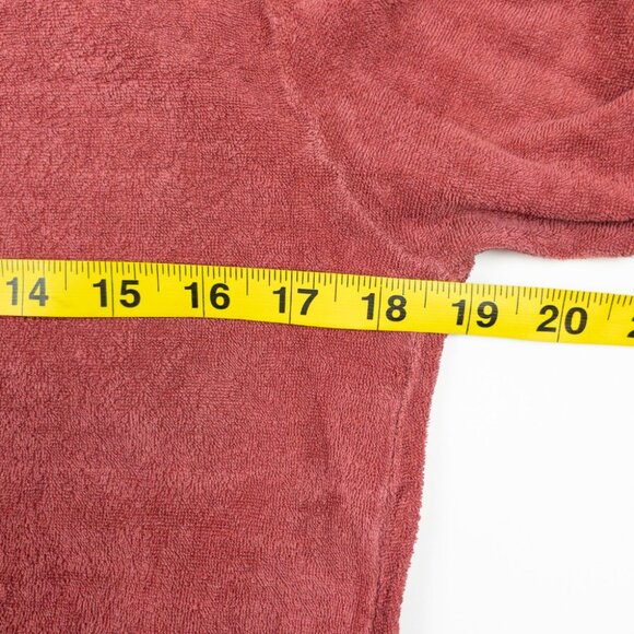 Vintage 50s Terry Cloth Polo Shirt Men's Fits Small Red White Piped Resortwear - Picture 11 of 15